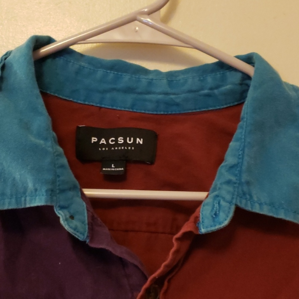 Pacsun Multi Color Button Up - image 3